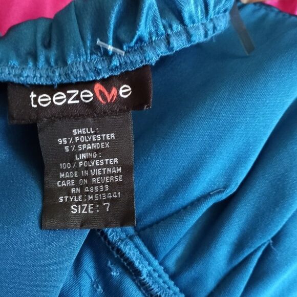 TWEEZE ME TEAL STRAPLESS DRESS SZ.7 EUC - Picture 6 of 6